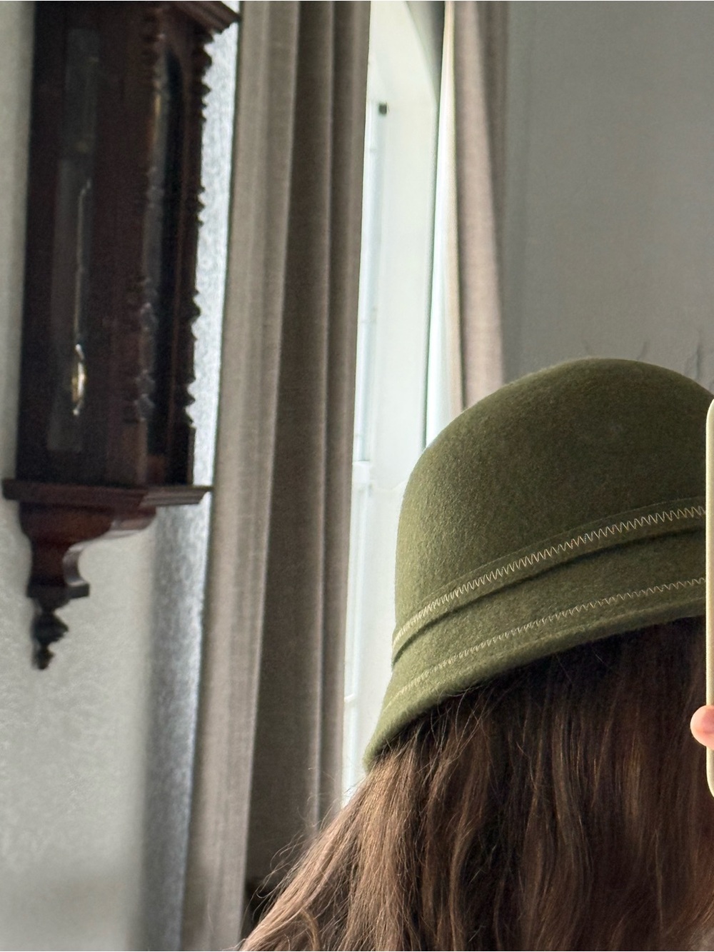 Olive 100% wool hat vintage